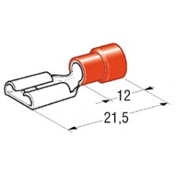 COSSES FEMELLE FASTON ROUGE 4,8x0,8mm