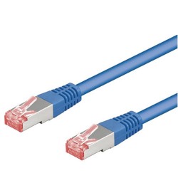 CORDON RESEAU FTP BLINDEE CAT6 BLEU 0M5