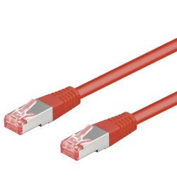 CORDON RESEAU FTP BLINDEE CAT6 ROUGE 2M