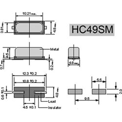 QUARTZ CMS 25 MHZ HC49SM